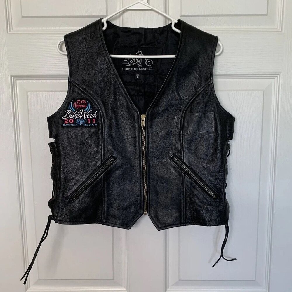 Leather Biker Daytona Bike Week 2011 Naughty Motorcycle Vest Women's Large